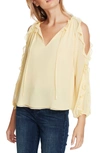 1.state Ruffle Cold Shoulder Top In Lmn Mering