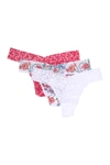 Hanky Panky Original Rise Lace Trim Thongs In I Heart Peppermint/c
