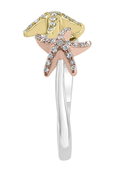 Effy 14k Gold Pave Diamond Starfish Ring In Multi