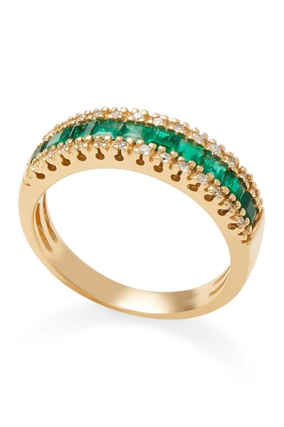 Effy 14k Yellow Gold Diamond & Emerald Ring In Green