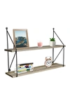 Sorbus Grey 2-tier Floating Shelf In Grey