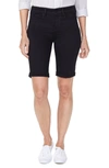 Nydj Stretch Linen Blend Bermuda Shorts In Black