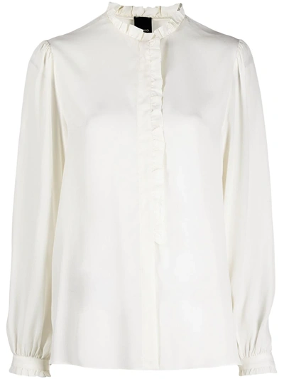 Pinko Ruffle-trim Puff-sleeves Shirt In White
