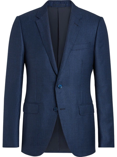 Ermenegildo Zegna Notched-lapel Single-breasted Blazer In Blue