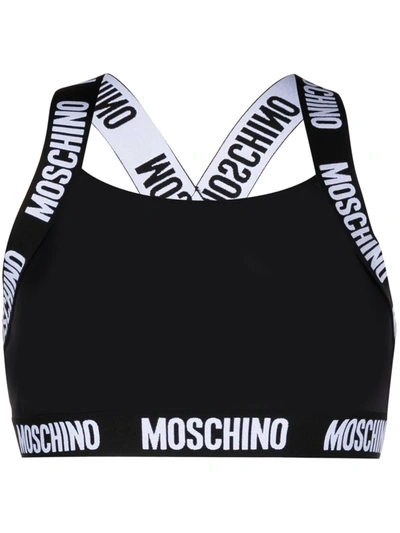Moschino Logo-detail Sports Bra In Black