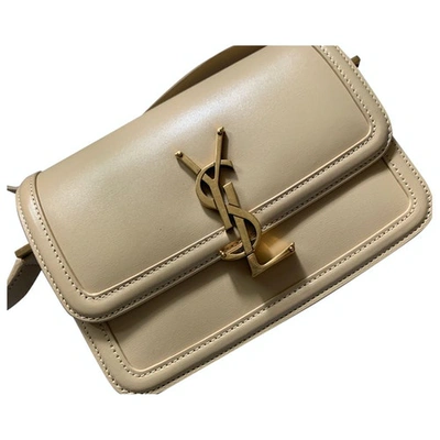 Pre-owned Saint Laurent Solférino Beige Leather Handbag