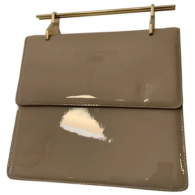Pre-owned M2malletier Camel Patent Leather Clutch Bag