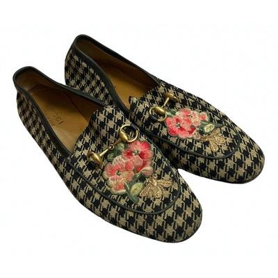 Pre-owned Gucci Brixton Cloth Flats In Black