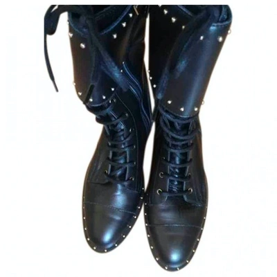 Pre-owned Elisabetta Franchi Black Leather Boots