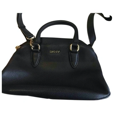 Pre-owned Dkny Leather Mini Bag In Black