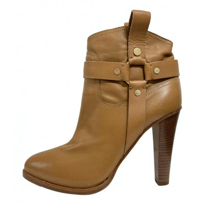 Pre-owned Jimmy Choo Leather Ankle Boots In Brown