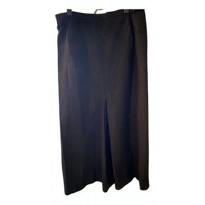 Pre-owned Bruuns Bazaar Wool Maxi Skirt In Black
