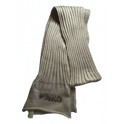 Pre-owned Pinko Wool Scarf In Beige