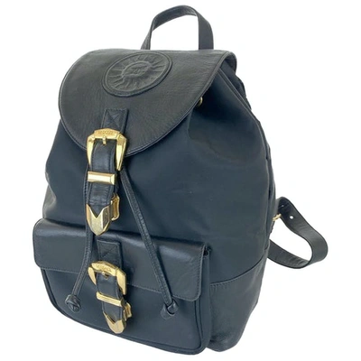 Pre-owned Versace Backpack In Black