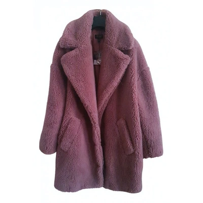 Pre-owned Topshop Faux Fur Coat In Pink
