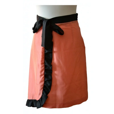 Pre-owned L'autre Chose Silk Mid-length Skirt In Orange