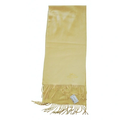 Pre-owned Longchamp Cashmere Stole In Yellow