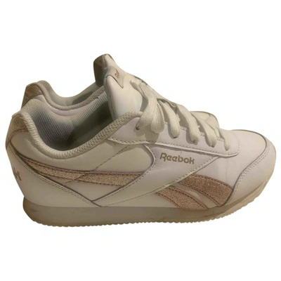 Pre-owned Reebok Run.r96 Leather Trainers In White