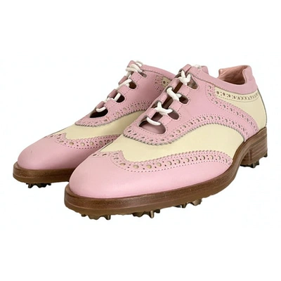 Pre-owned Unützer Leather Lace Ups In Pink