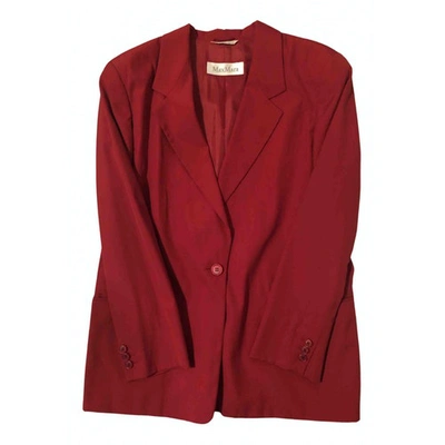 Pre-owned Max Mara Wool Short Vest In Red