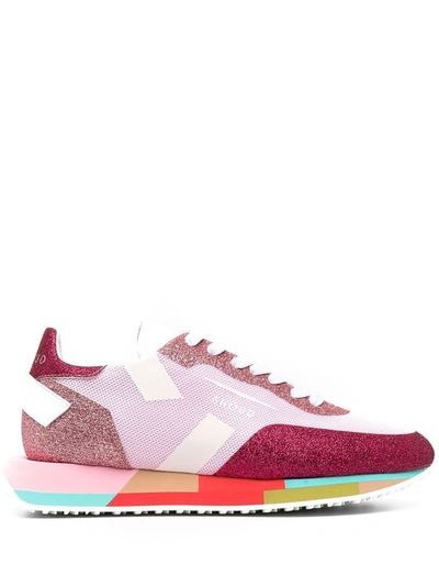 Ghoud Starlight Mesh And Pink And Fuchsia Glitter Trainer In Multicolor