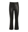MOTHER MOTHER THE INSIDER CROPPED FAUX LEATHER JEANS,16326680