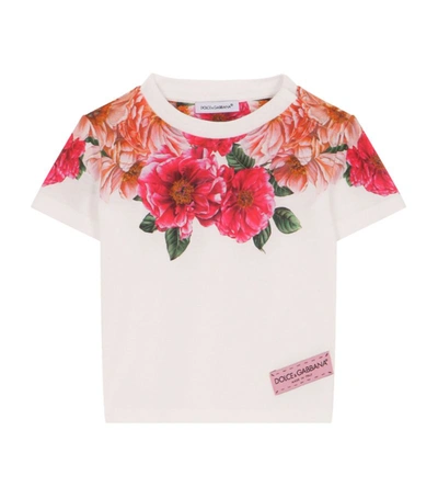 Dolce & Gabbana Babies' Floral Print T-shirt In White