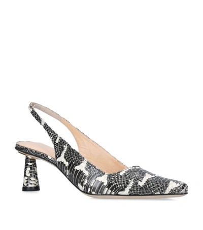 By Far Diana Snake-effect Leather Slingback Pumps In Animal Print