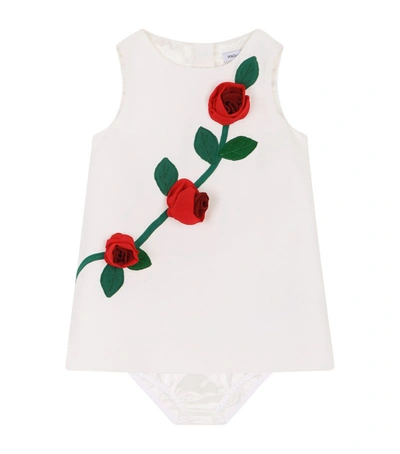 Dolce & Gabbana Babies' Kids Rose Dress And Bloomers (3-30 Months) In White