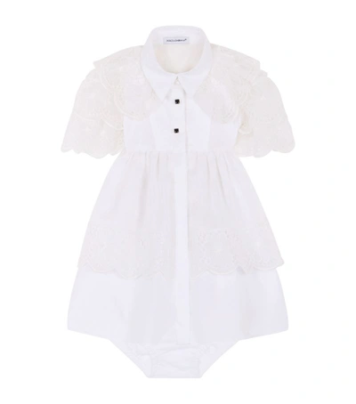 Dolce & Gabbana Babies' Kids Shirt Dress And Bloomers (3-30 Months) In White