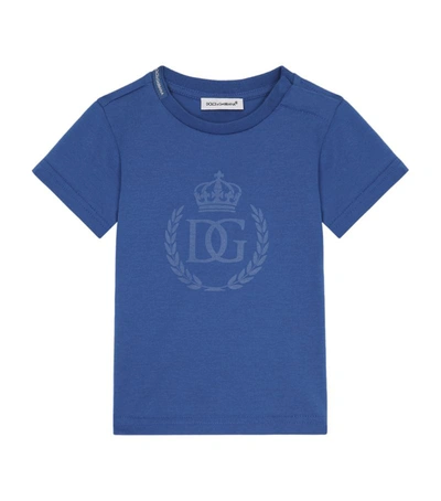 Dolce & Gabbana Babies' Dolce &amp; Gabbana Blue Logo T-shirt Size: 9m,