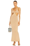 Cult Gaia Serita Cutout-waist Metallic Cocktail Dress In Sand