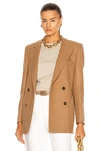 Blazé Milano Cholita Everyday Double-breasted Camel Hair And Wool-blend Blazer In Camel