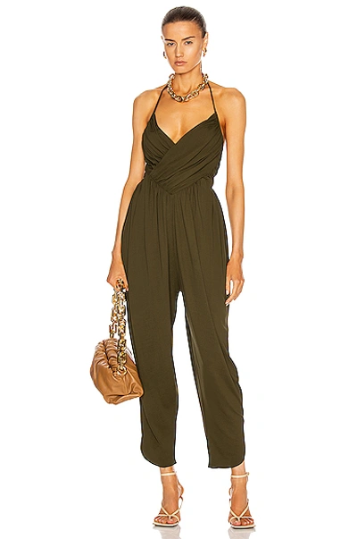 Alexandre Vauthier Ruched Jumpsuit In Bronze