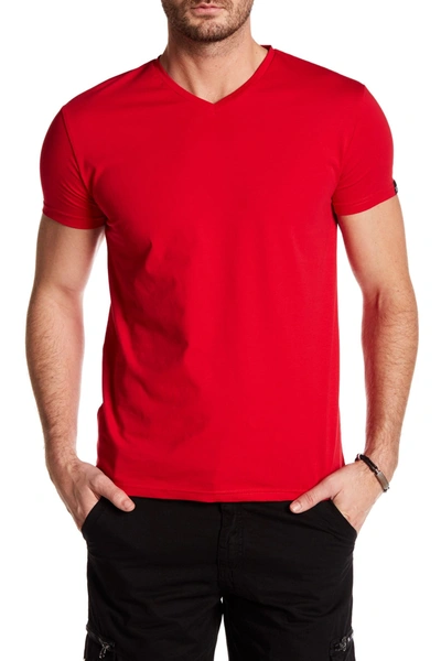 X-ray Solid V-neck Flex T-shirt In Red