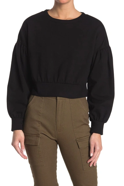 Abound Cozy Crew Neck Cropped Sweatshirt In Black