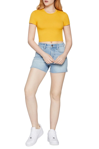 Bcbgeneration Solid Crop T-shirt In Honey Gold