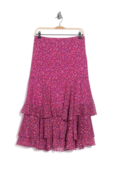 Diane Von Furstenberg Meg Printed Tiered Silk Skirt In Scribble G