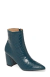 Steve Madden Nadalie Pointed Toe Bootie In Turquoise Croco