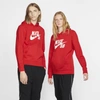 Nike Sb Icon Pullover Skate Hoodie In University Red,white