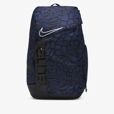 Nike Hoops Elite Pro Basketball Backpack (midnight Navy) In Blue/animal Print