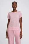 Filippa K Hazel Linen Tee In Pink Candy