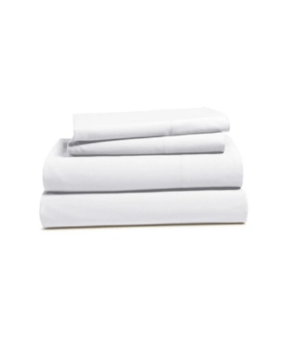 Addy Home Fashions Addy Home 4- Piece Solid Cotton Percale Sheet Set, King Bedding In White