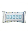 Levtex Bayport Beach Stripe Decorative Pillow, 12" X 24" In Blue