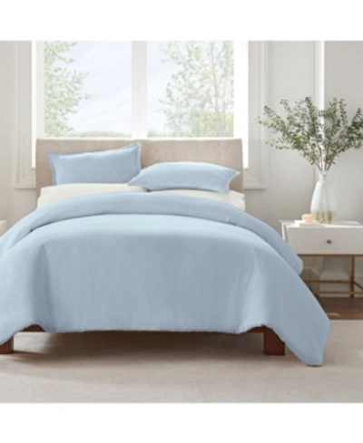 Serta Simply Clean Antimicrobial Twin And Twin Extra Long Duvet Set, 2 Piece In Light Blue