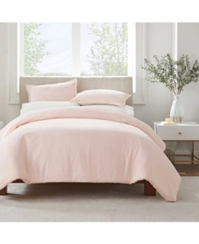 Serta Simply Clean Antimicrobial Full And Queen Duvet Set, 3 Piece In Pink