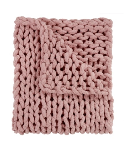 American Heritage Textiles Chenille Knitted Throw, 40" L X 50" W In Light Pink