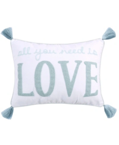 Levtex Lara Spa Love Decorative Pillow, 14" X 18" In White
