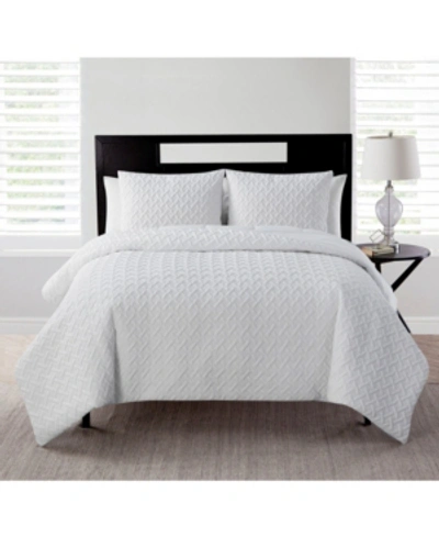 Vcny Home Nina Embossed Comforter Set, Full/queen In White