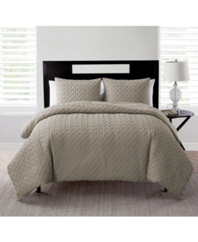 Vcny Home Nina Embossed Comforter Set, King In Taupe